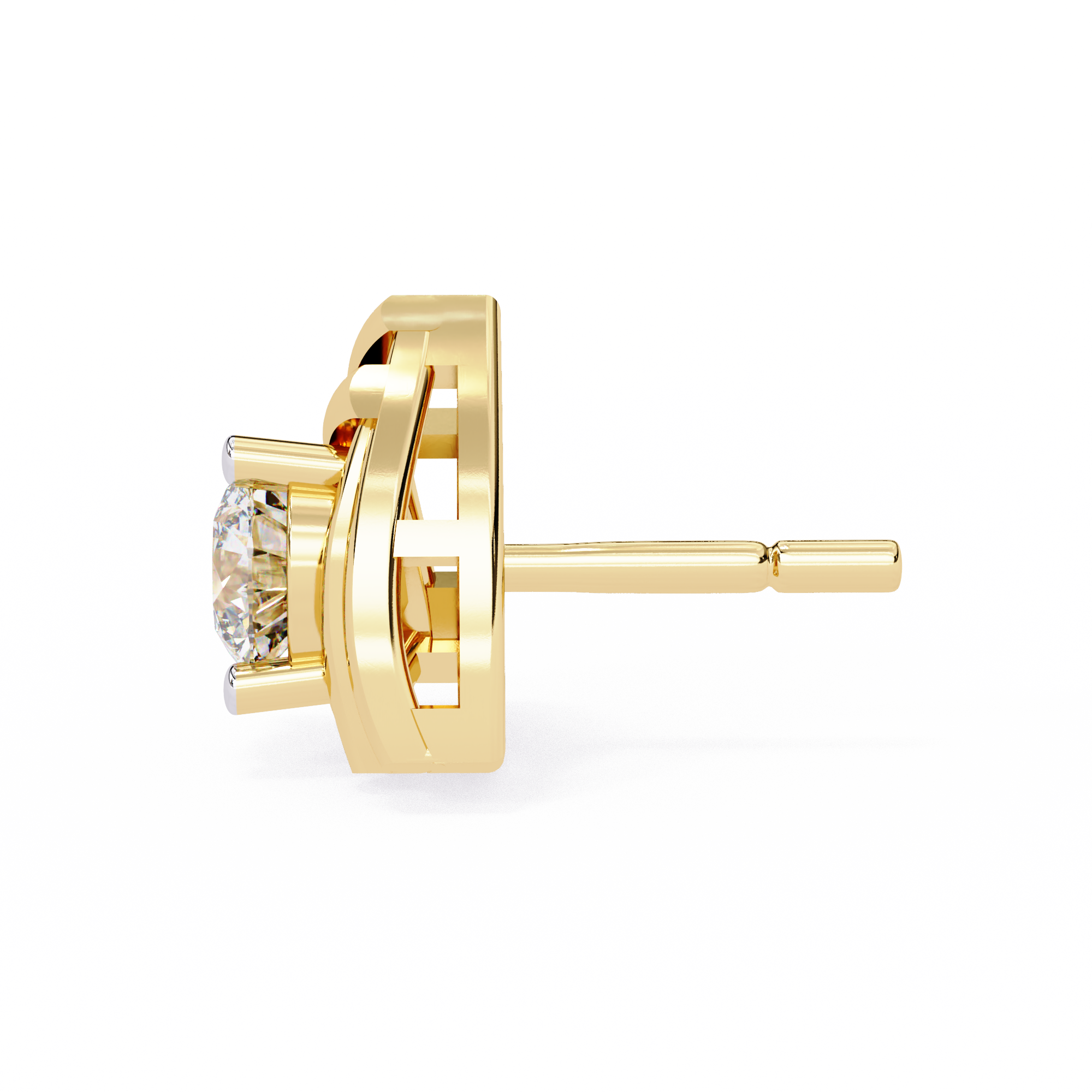 Golden Trillium Natural Diamond Studs | 0.64ct